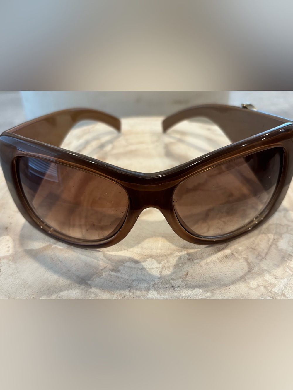 Jimmy Choo Brown Oversized Frame Sunglasses